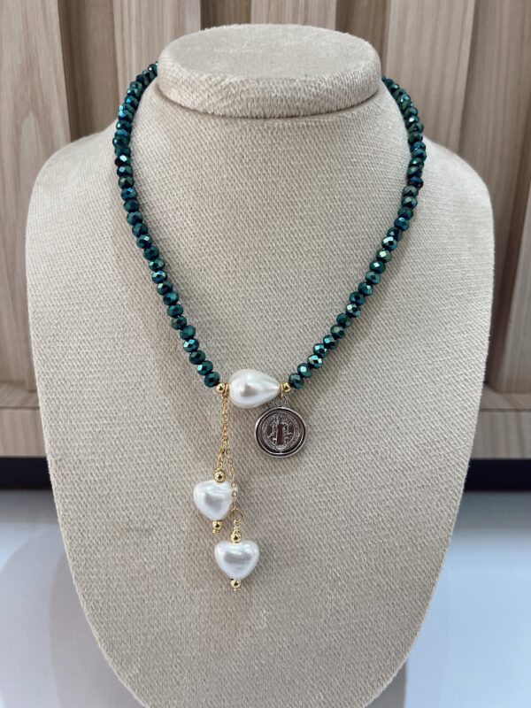 Collar cristales verde