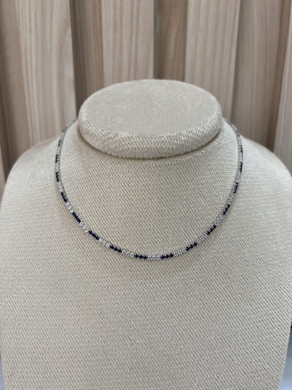 Gargantilla strass con azul plata 925