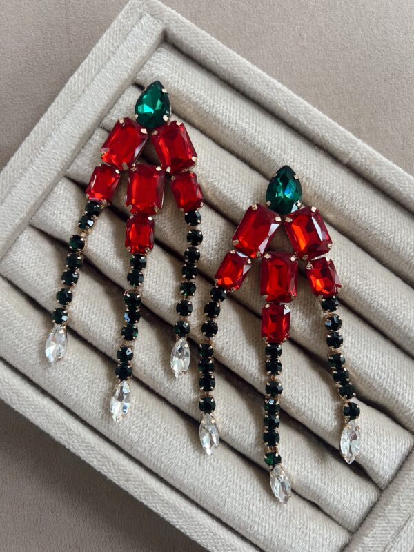 Zarcillos rojo y verde