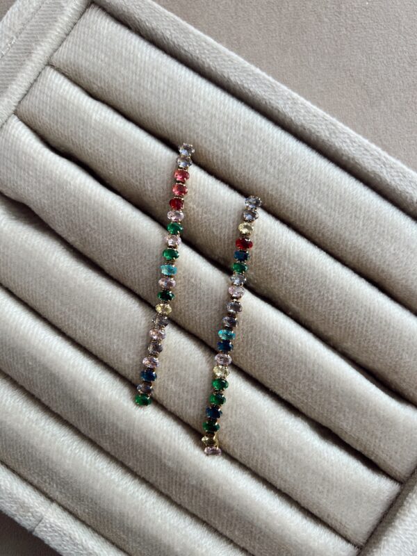 Zarcillos strass largo colores