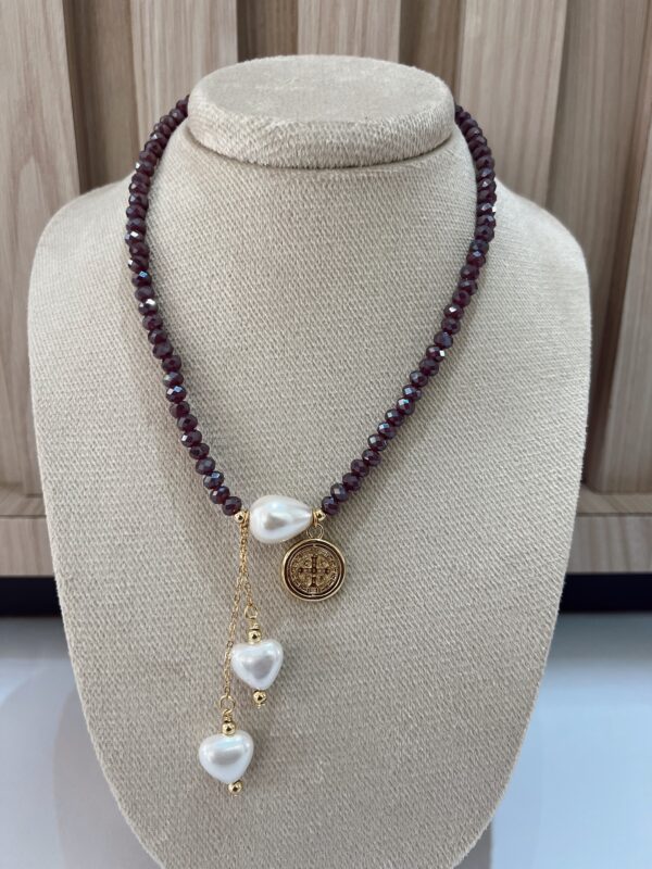 Collar cristales morado