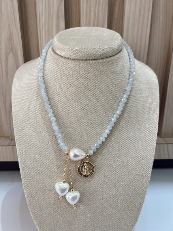 Collar cristales blanco