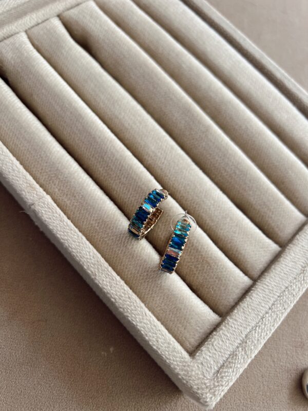 Argollas strass azul