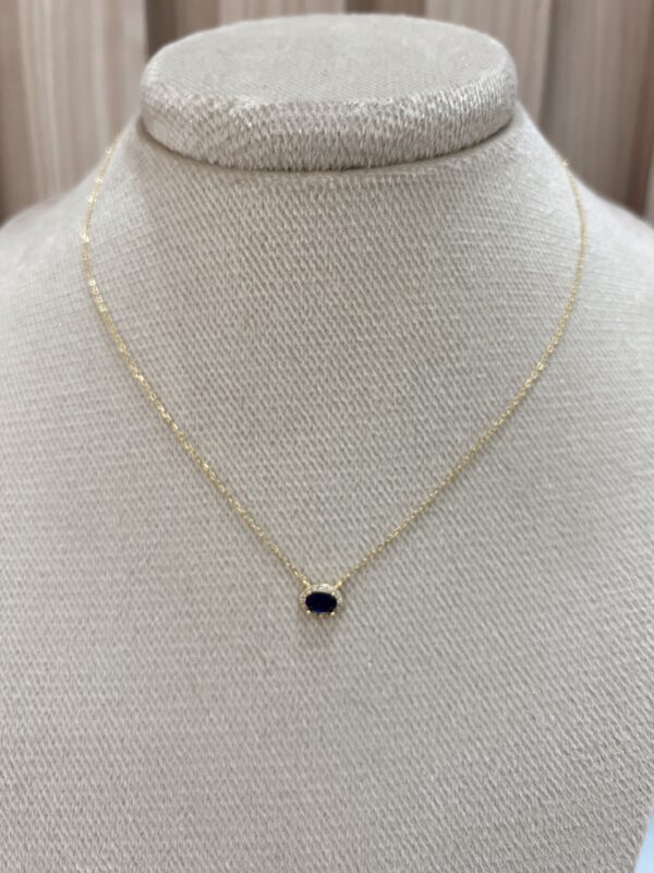 Cadena piedra azul plata 925