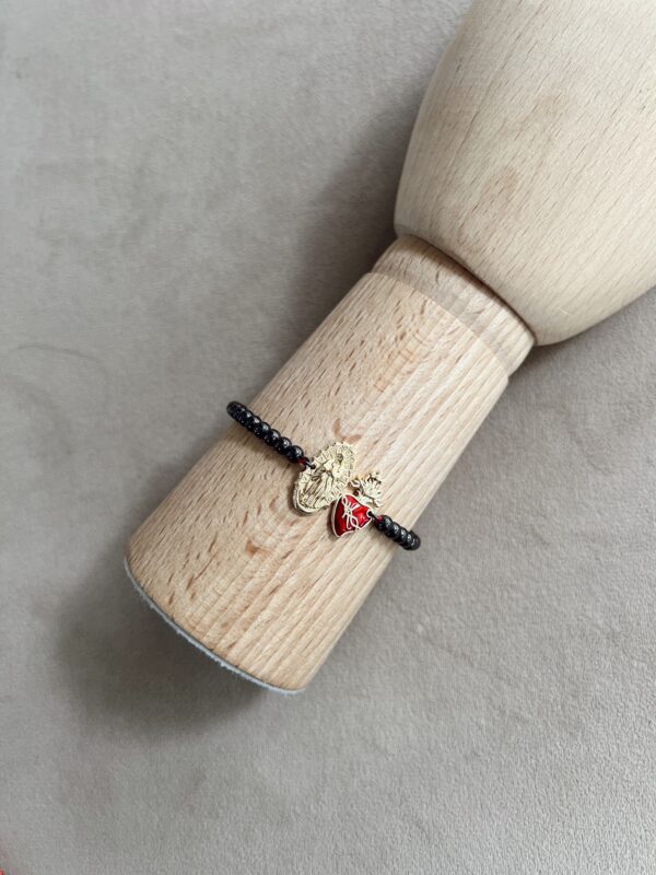 Pulsera balines grises Virgen de Guadalupe