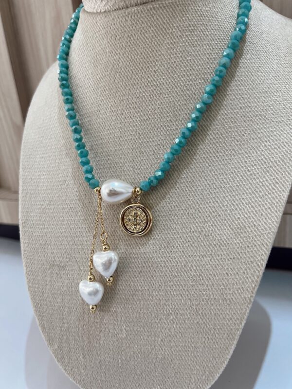 Collar cristales azul claro - Imagen 3