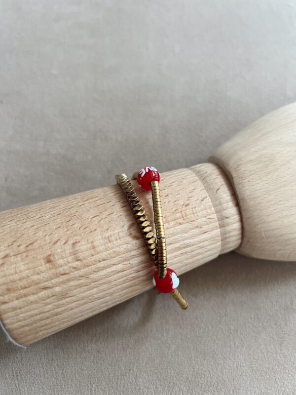 Pulsera dorada doble love