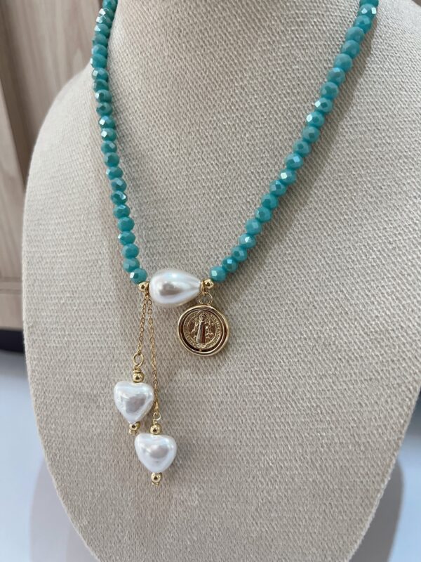 Collar cristales azul claro - Imagen 2