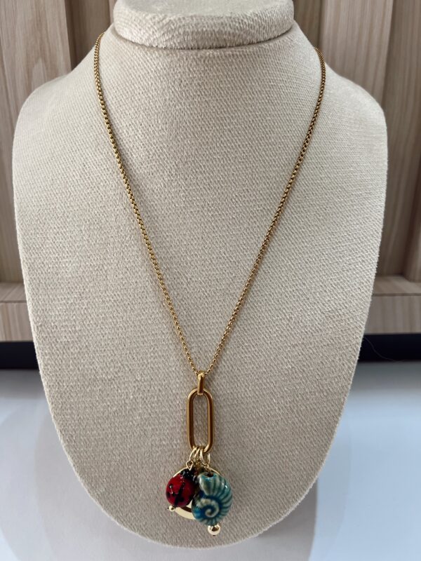 Collar largo 3 dijes