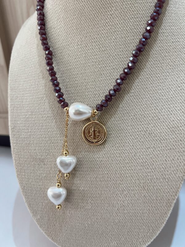 Collar cristales morado - Imagen 3
