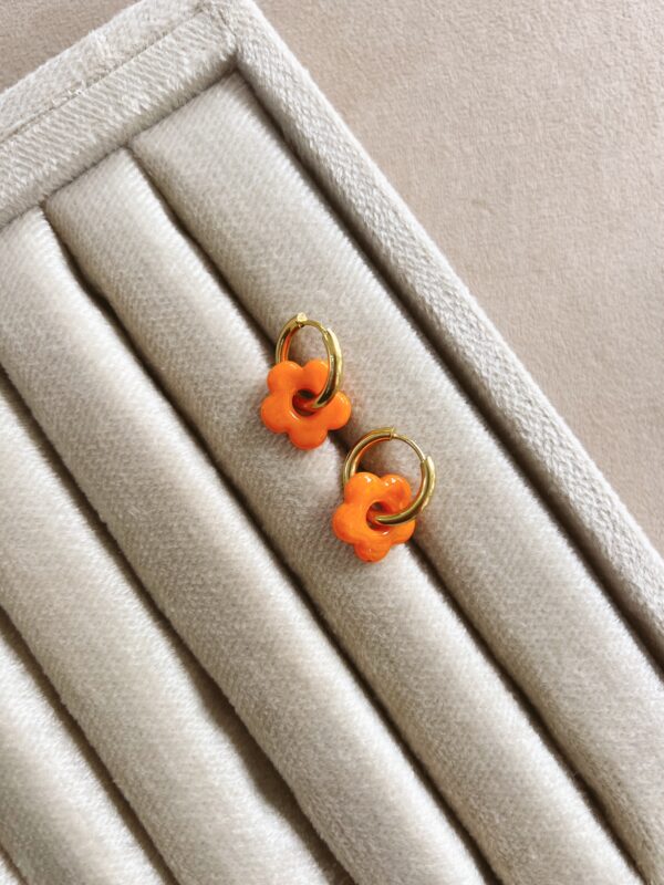 Argollas flor naranja