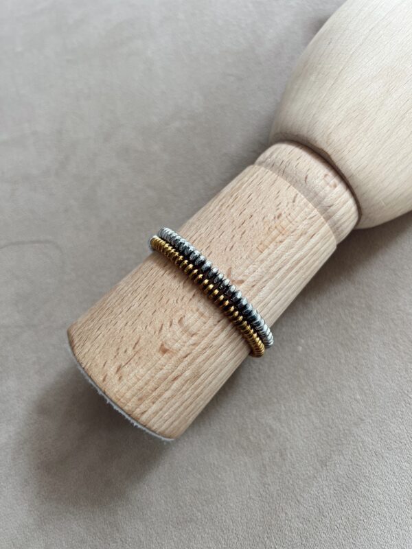 Pulsera doble dorada y plateada