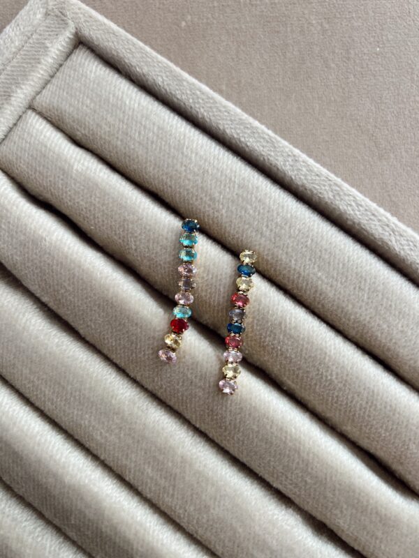 Zarcillo strass cortos colores