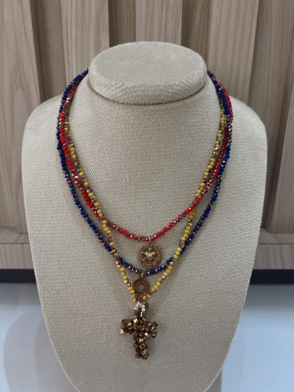 Collar 3 lineas y dijes