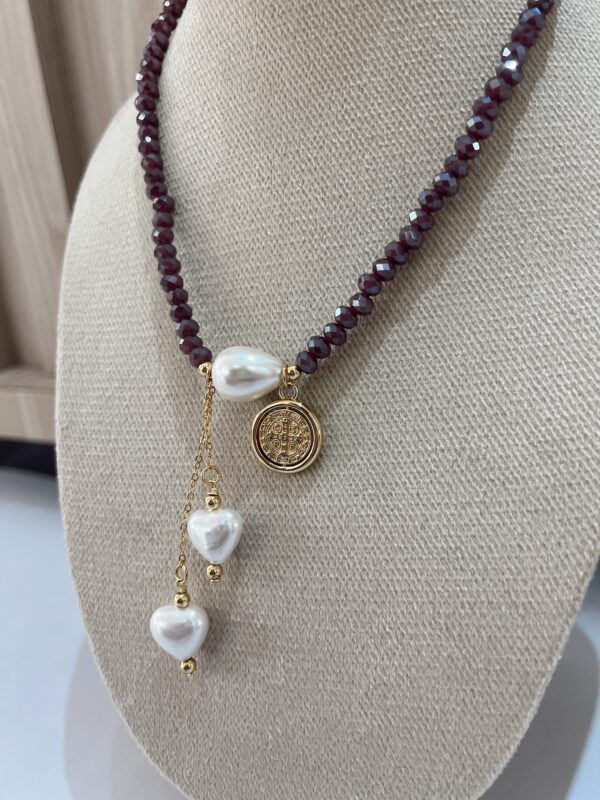 Collar cristales morado - Imagen 2