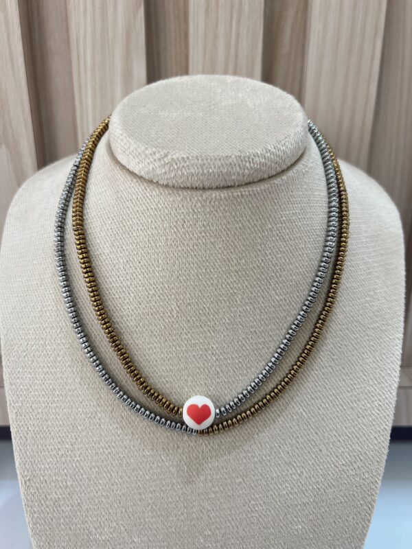 Collar doble dorado y plateado